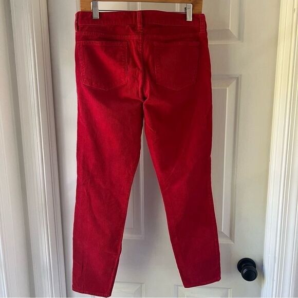 J. Crew | Toothpick red corduroy ankle pants 28 - Picture 3 of 6